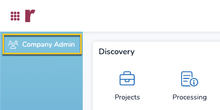 landing page company admin nav button